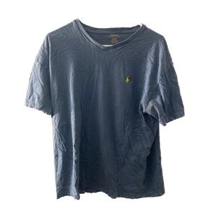 Polo Ralph Lauren T-Shirt, V-Neck, Men's Medium, Slate Blue w/Yellow Pony